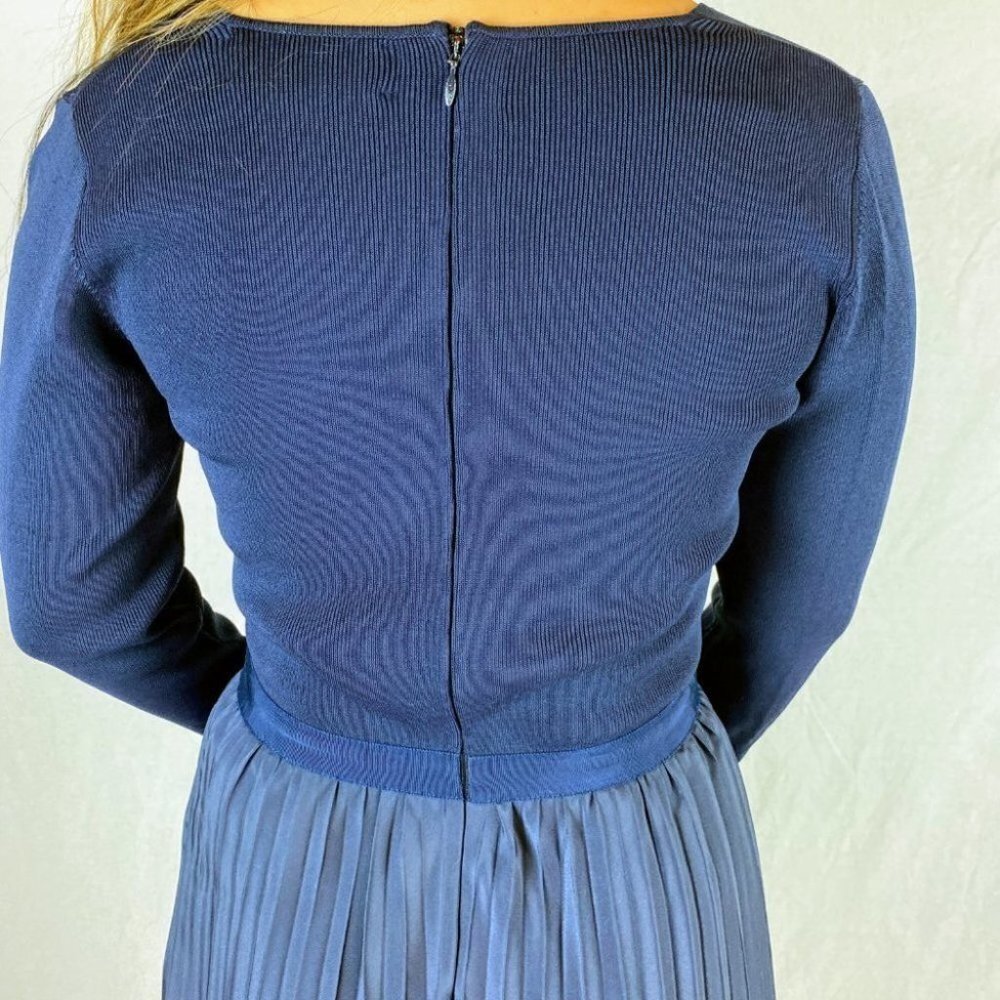 Sachin & Babi Blue Almeria Pleated Knit Midi Dress $495 - Picture 9 of 13